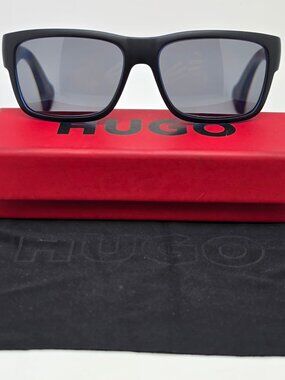 Hugo HG0176/S 0VKIR Matte Black on Blue Sunglasses FRAME ONLY w/ Case 58-16-140